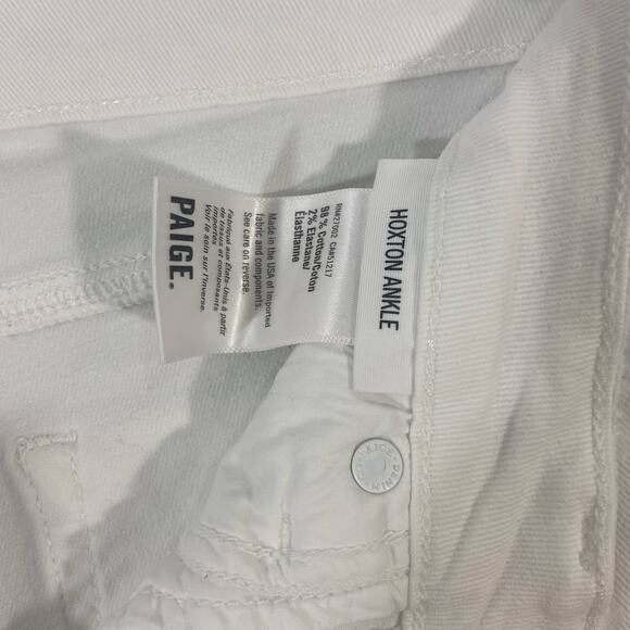 PAIGE Hoxton Ankle Distressed White Jean - Picture 6 of 9